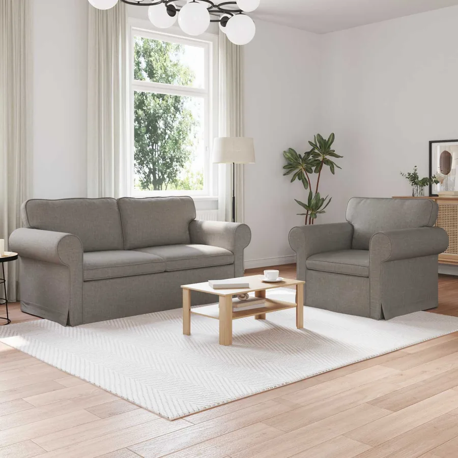Ensemble de Canapés 2 pcs Taupe 175 x 82 x 80 cm tissu