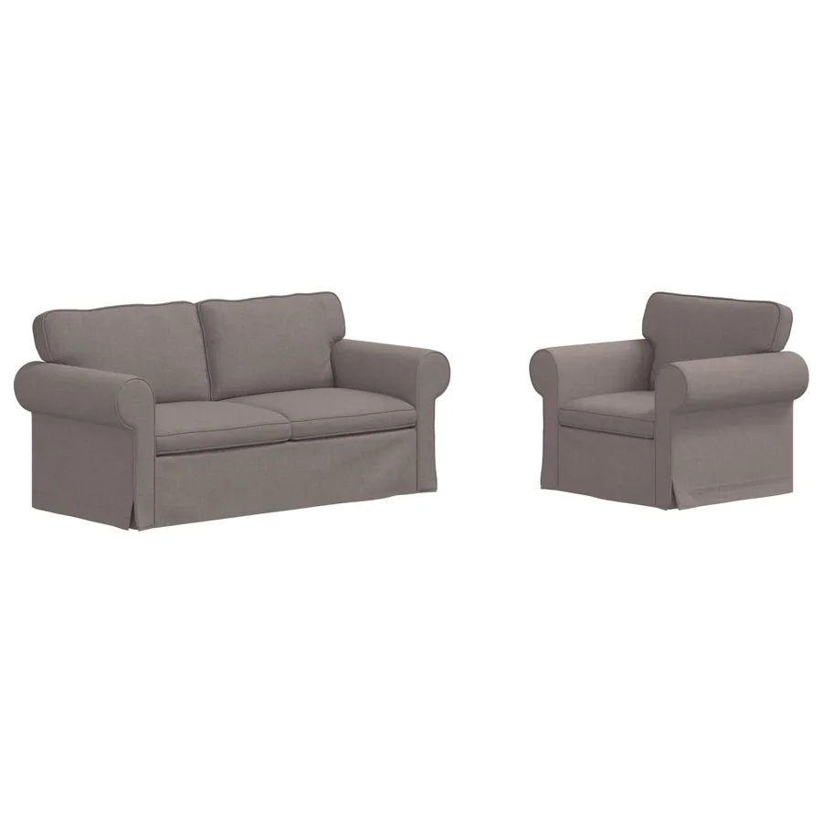 Ensemble de Canapés 2 pcs Taupe 175 x 82 x 80 cm tissu - 2
