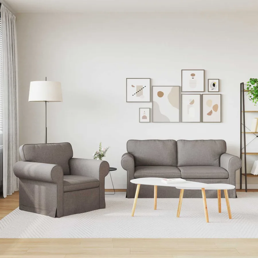 Ensemble de Canapés 2 pcs Taupe 175 x 82 x 80 cm tissu - 3