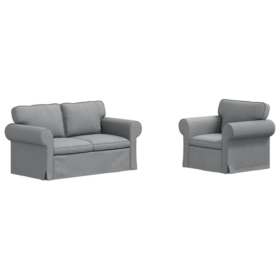 Ensemble de Canapés 2 pcs Gris clair 155 x 82 x 80 cm tissu - 2