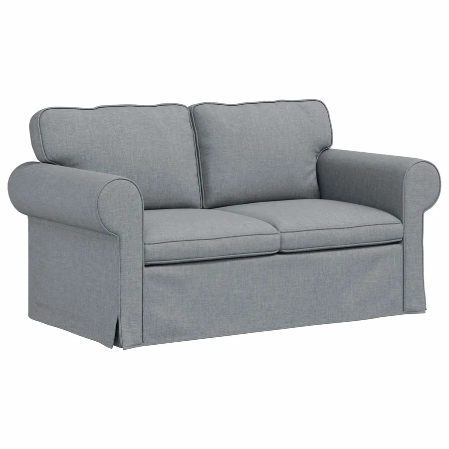 Ensemble de Canapés 2 pcs Gris clair 155 x 82 x 80 cm tissu - 5