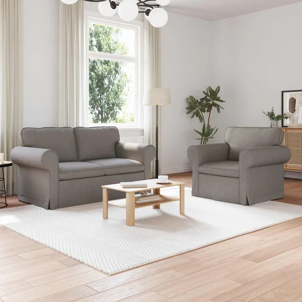 Ensemble de Canapés 2 pcs Taupe 155 x 82 x 80 cm tissu