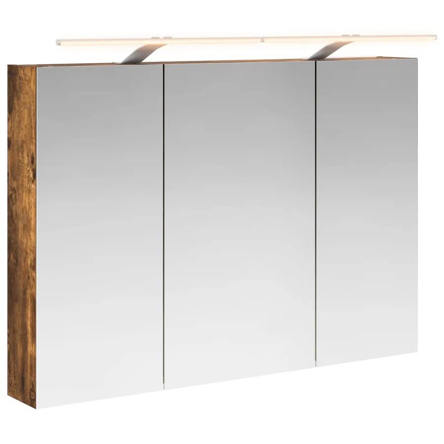 Armoire Miroir de Salle de Bain Chêne fumé 100 x 14,5 x 70 cm - 2