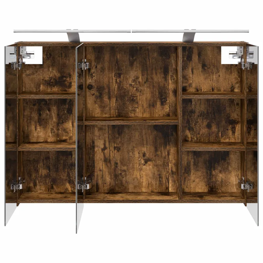 Armoire Miroir de Salle de Bain Chêne fumé 100 x 14,5 x 70 cm - 7