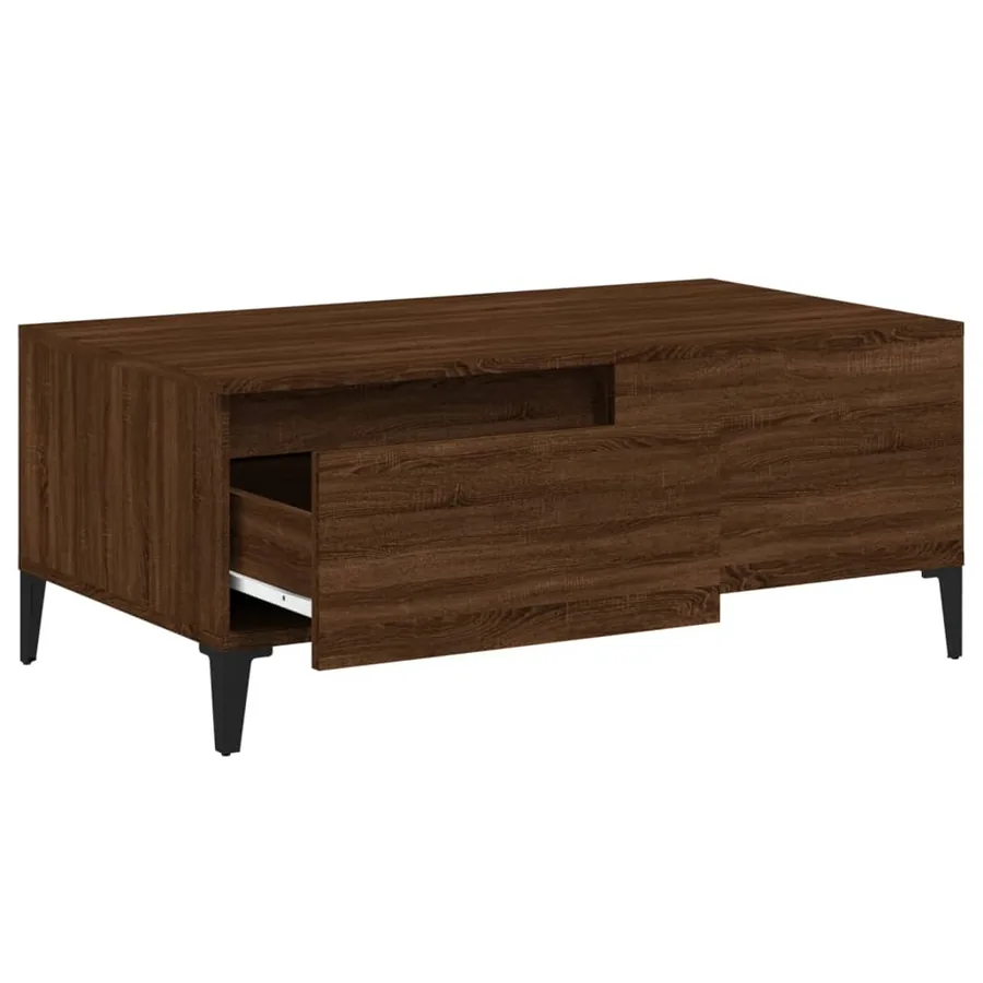 Table basse Chêne marron 90x50x36,5 cm Bois d'ingénierie - 7
