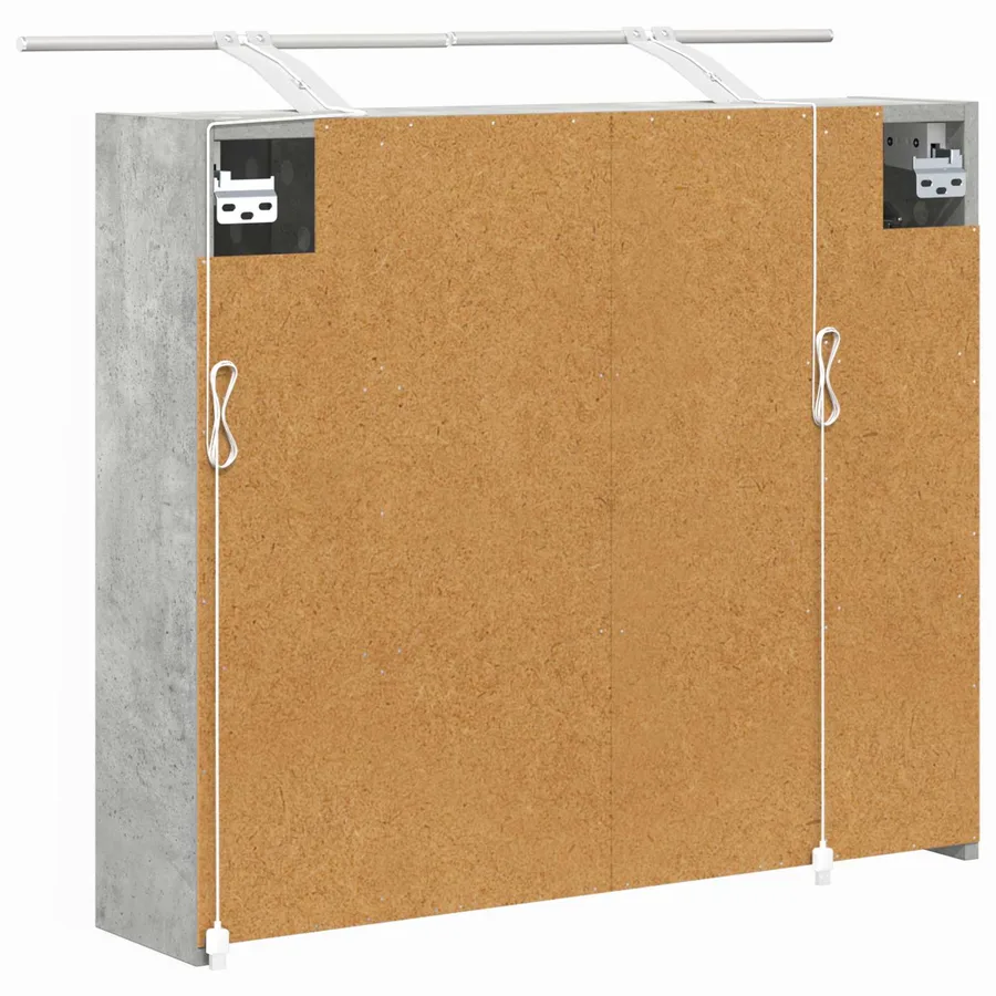 Armoire Miroir de Salle de Bain Gris béton 73,5 x 16 x 62,5 cm - 9