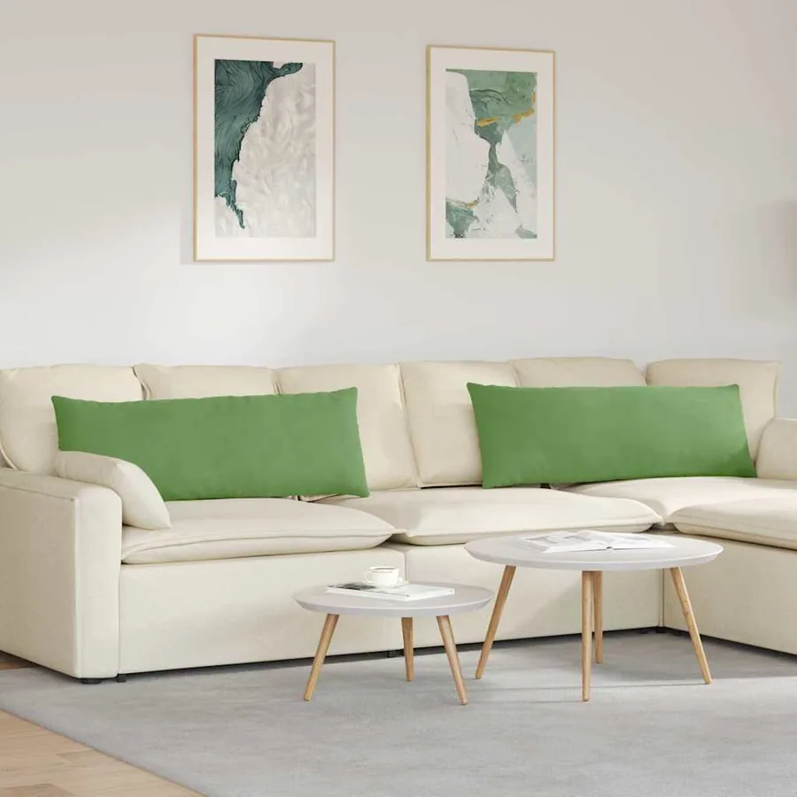 Coussins de canapé 2 pcs Vert clair 120 x 40 cm