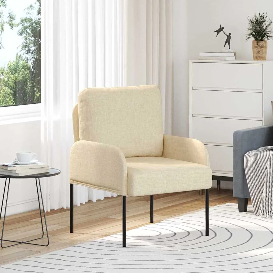 Canapés avec coussin 55cm Crème Contreplaqué