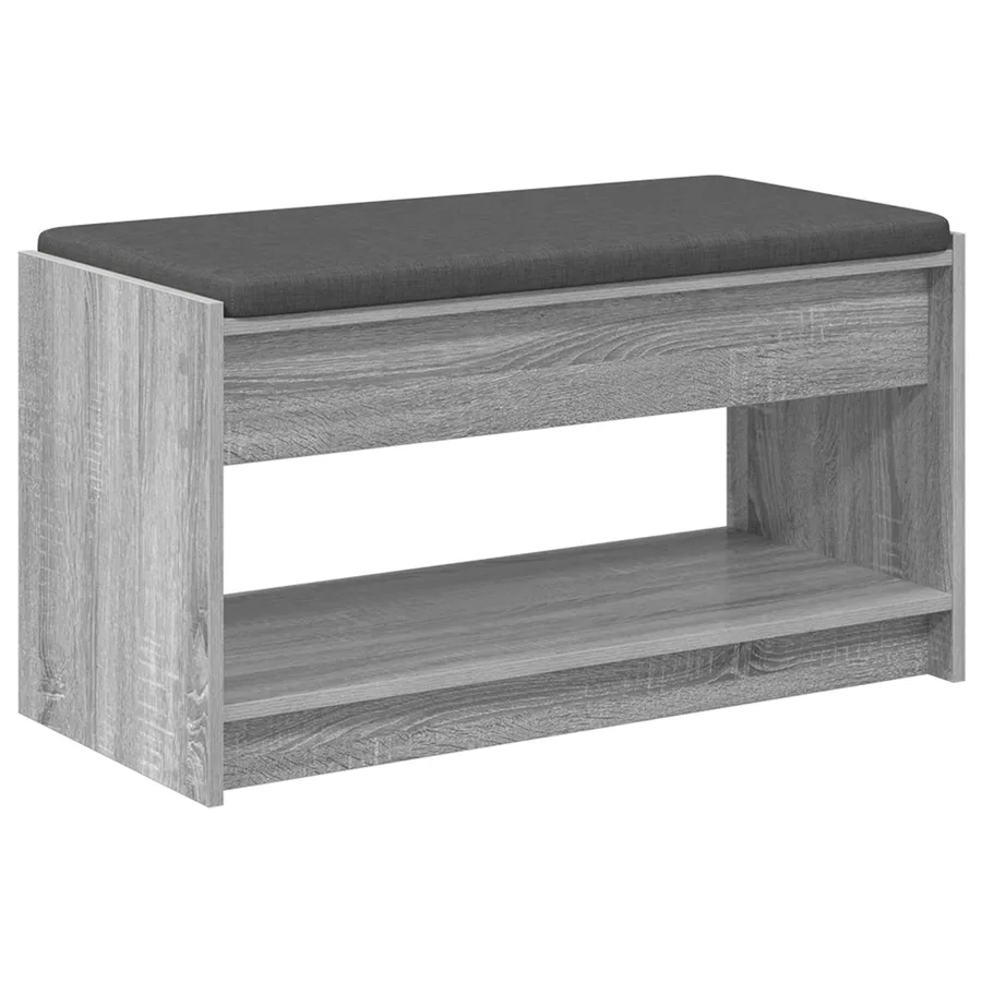 Banc d'entrée avec coussin Gris Sonoma 83 x 38 x 45 cm - 2