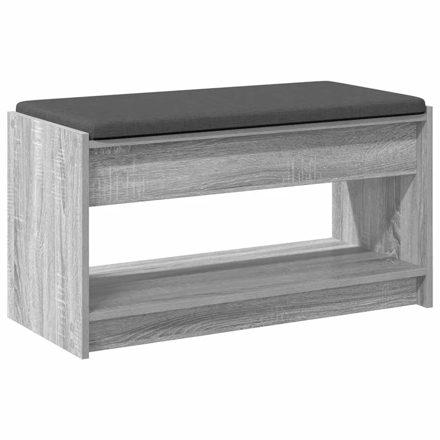Banc d'entrée avec coussin Gris Sonoma 83 x 38 x 45 cm - 7