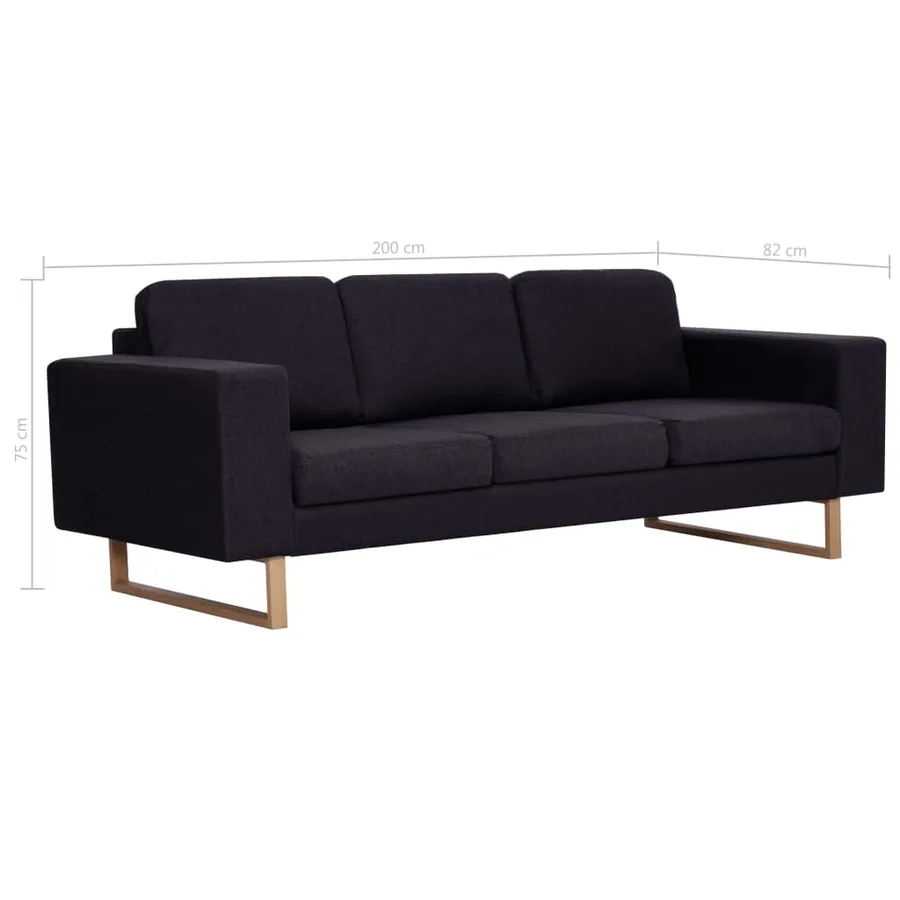 Ensemble de canapé 2 pcs tissu noir - 12