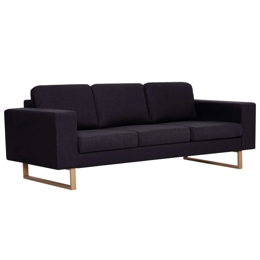 Ensemble de canapé 2 pcs tissu noir - 3