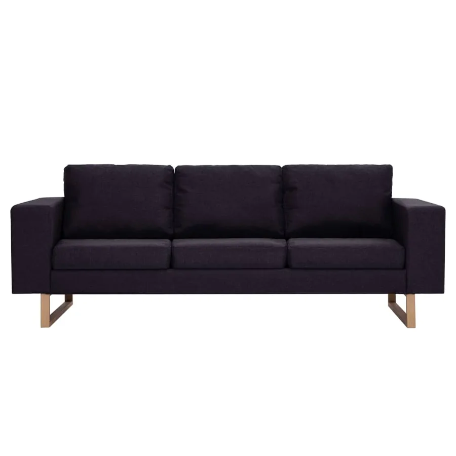 Ensemble de canapé 2 pcs tissu noir - 4