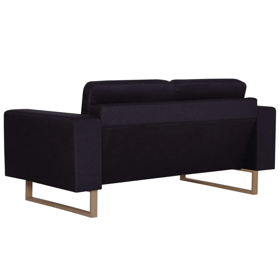 Ensemble de canapé 2 pcs tissu noir - 8