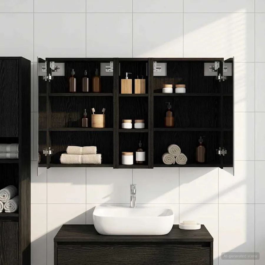 Ensemble de Meubles de Salle de Bain 3 pcs 106 x 16 x 62,5 cm - 4