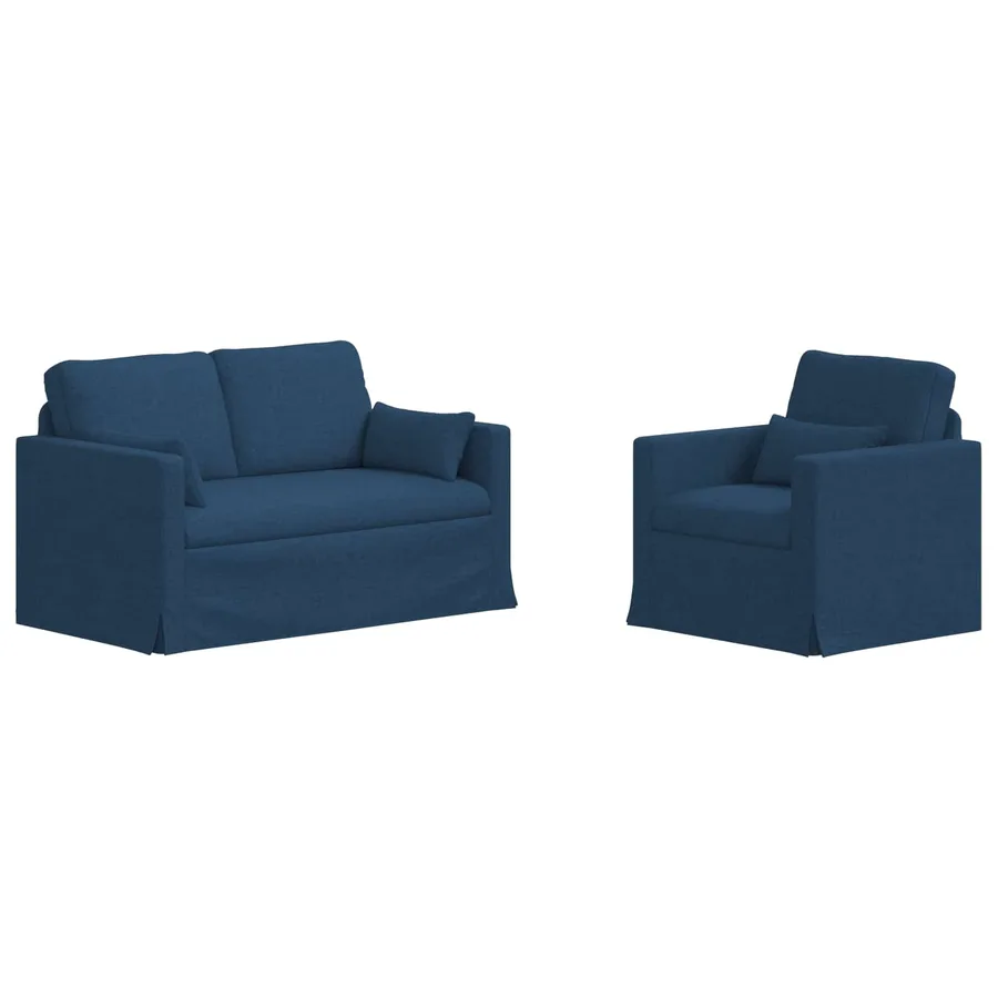 Ensemble de Canapés 2 pcs Bleu 139 x 78 x 80 cm tissu - 2