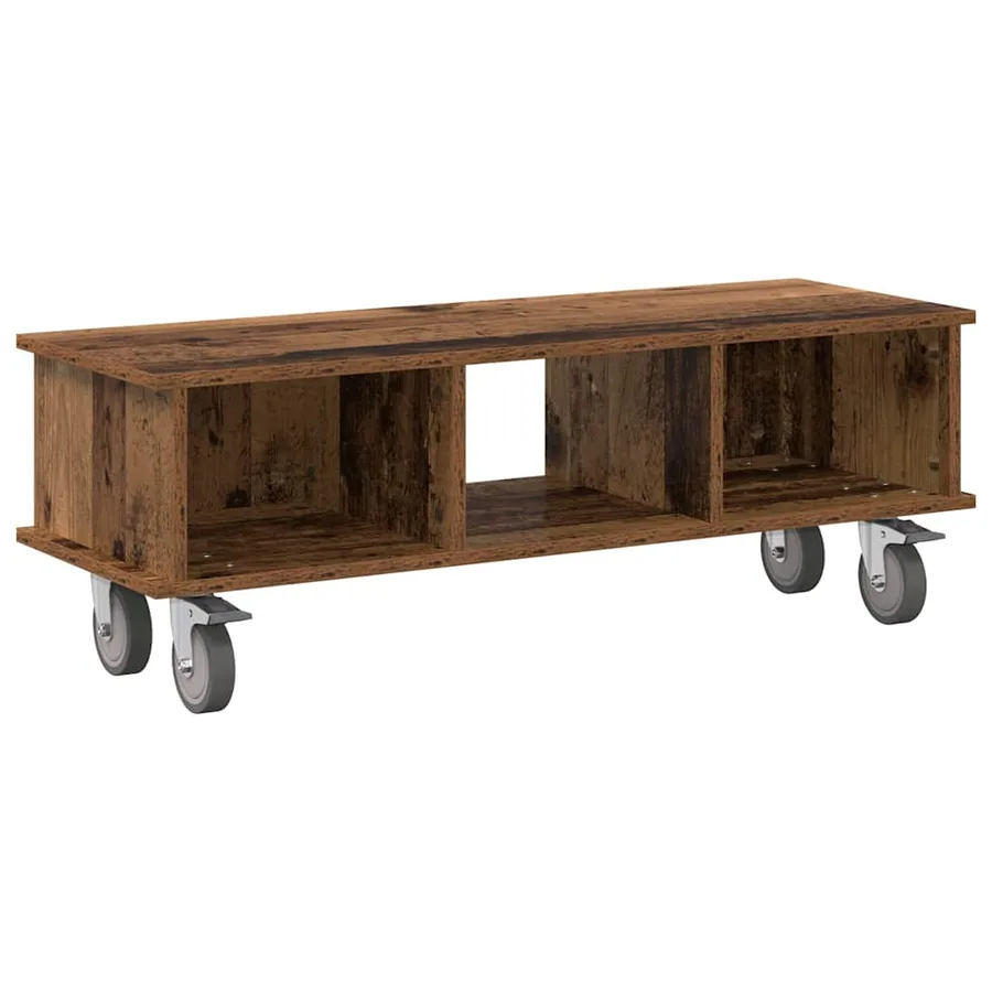 Meuble TV Bois ancien 100 x 35 x 35 cm Bois d'ingénierie - 2