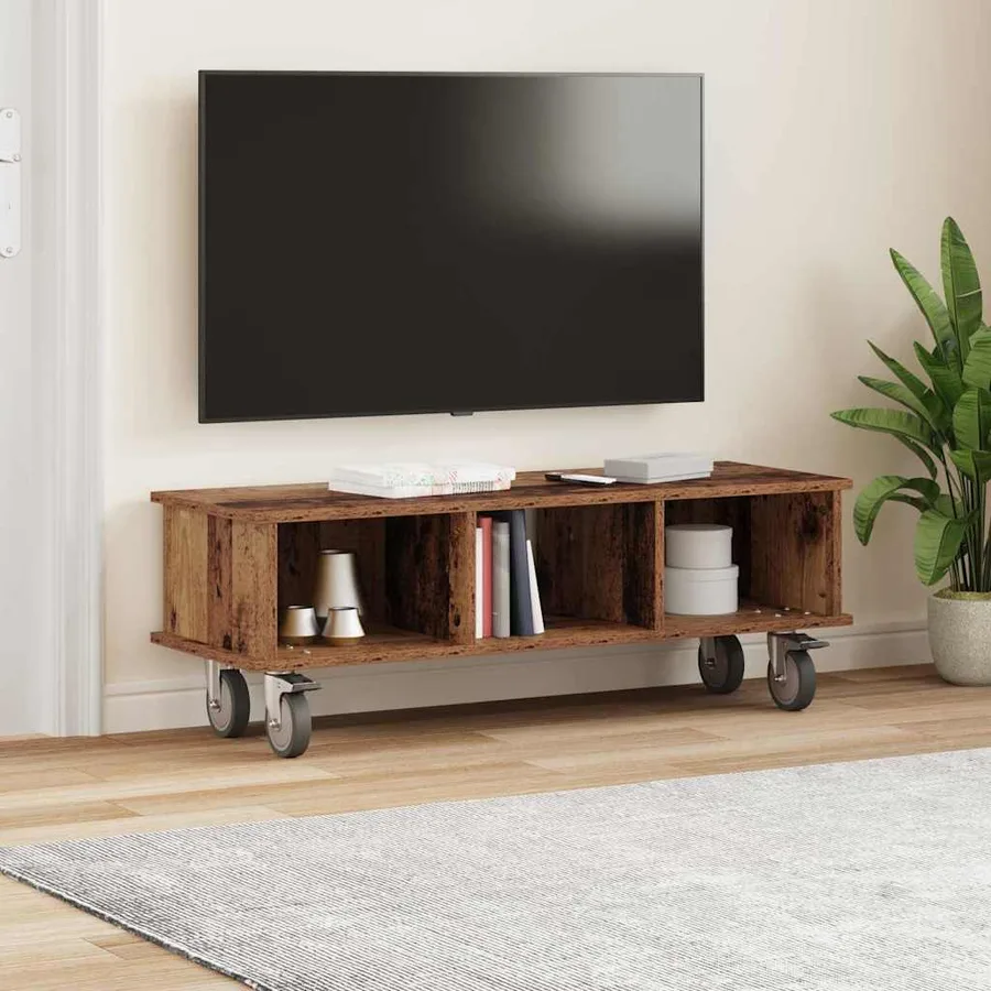 Meuble TV Bois ancien 100 x 35 x 35 cm Bois d'ingénierie - 4