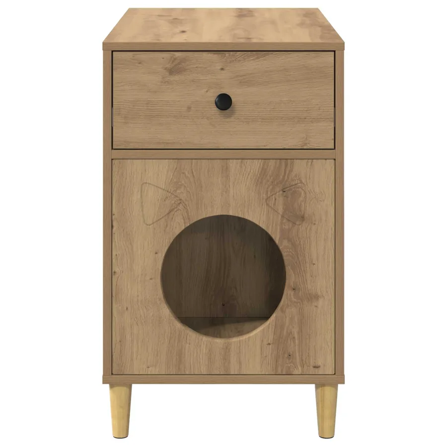 Maison pour chat Chêne artisan 72 x 42.5 x 70 cm - 7