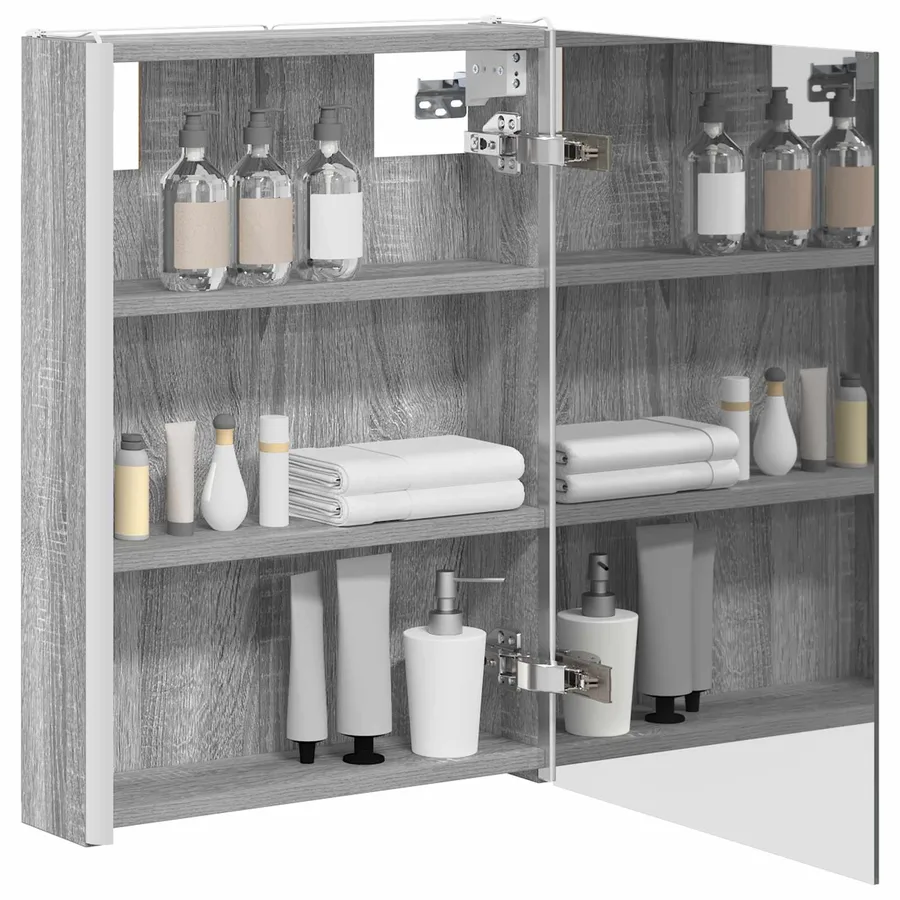 Armoire Miroir de Salle de Bain Gris Sonoma 43 x 11,5 x 60,5 cm - 3
