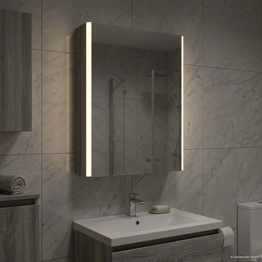 Armoire Miroir de Salle de Bain Gris Sonoma 43 x 11,5 x 60,5 cm - 4