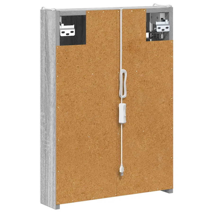 Armoire Miroir de Salle de Bain Gris Sonoma 43 x 11,5 x 60,5 cm - 9