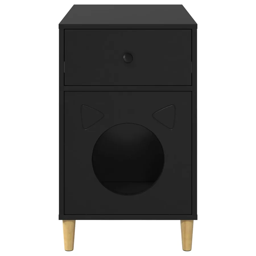 Maison pour chat Noir 72 x 42.5 x 70 cm Bois d'ingénierie - 7