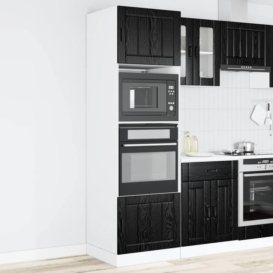 Armoire de four PORTO Chêne noir 60 x 57 x 207 cm