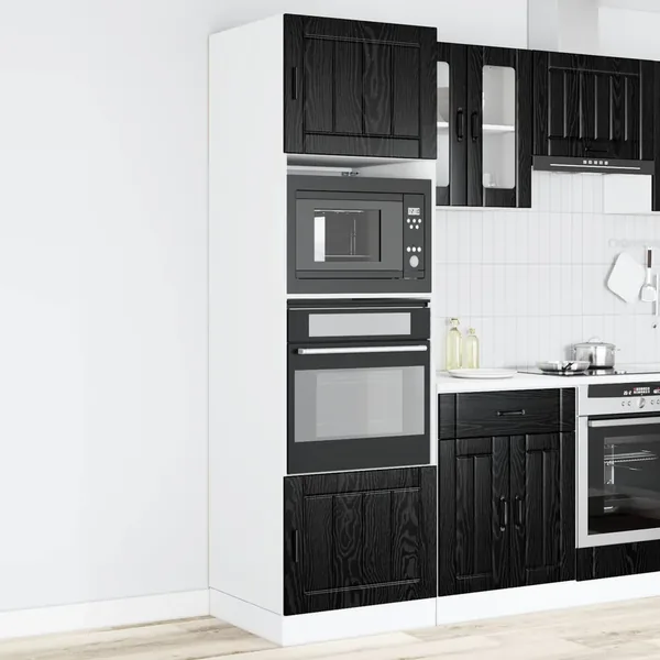 Armoire de four PORTO Chêne noir 60 x 57 x 207 cm