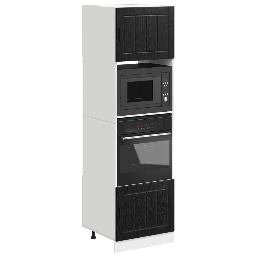 Armoire de four PORTO Chêne noir 60 x 57 x 207 cm - 3