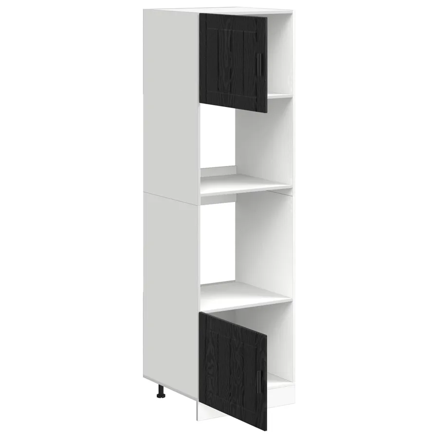 Armoire de four PORTO Chêne noir 60 x 57 x 207 cm - 4