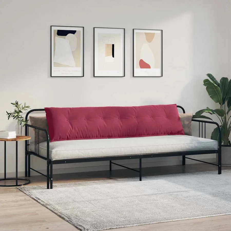 Coussin de Dos Bordeaux 200 x 50 cm Tissu en velours côtelé - 4