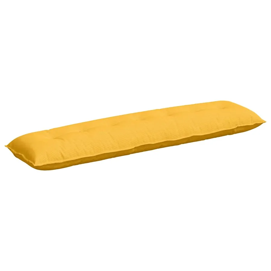 Coussin de Dos Jaune clair 200 x 50 cm Tissu en velours côtelé - 2