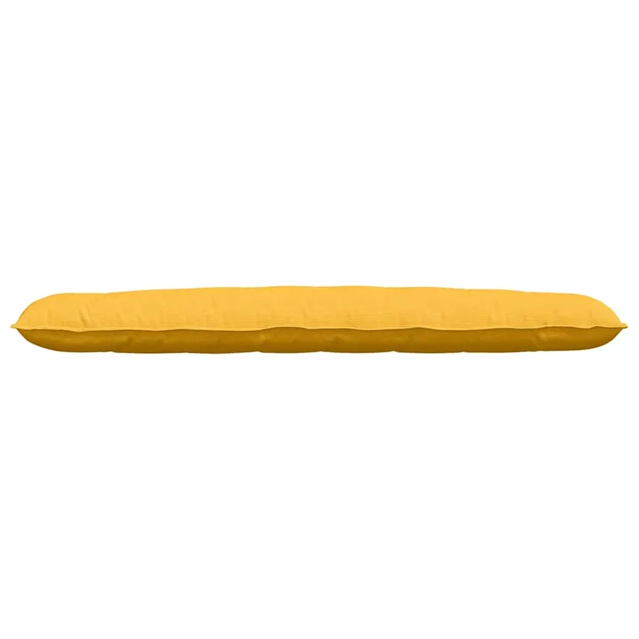 Coussin de Dos Jaune clair 200 x 50 cm Tissu en velours côtelé - 5