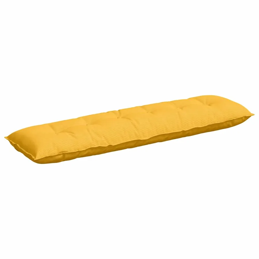 Coussin de Dos Jaune clair 180 x 50 cm Tissu en velours côtelé - 2