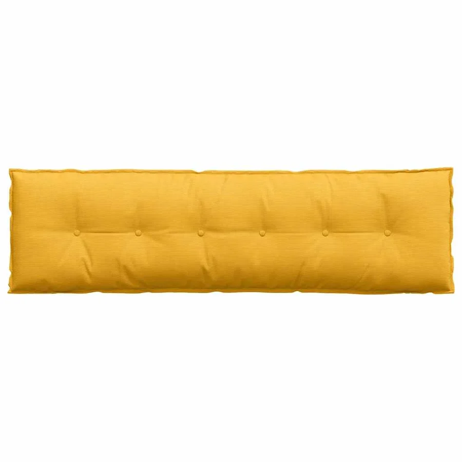 Coussin de Dos Jaune clair 180 x 50 cm Tissu en velours côtelé - 6