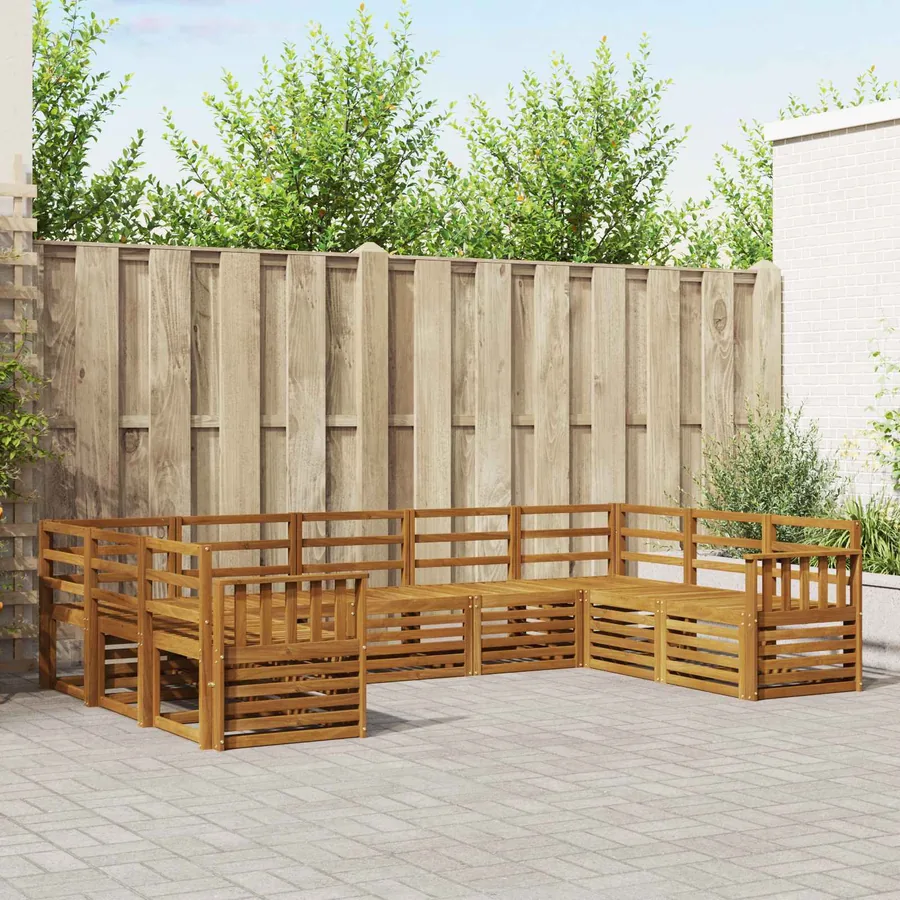 Ensemble de canapé d'angle 9 pcs Naturel
