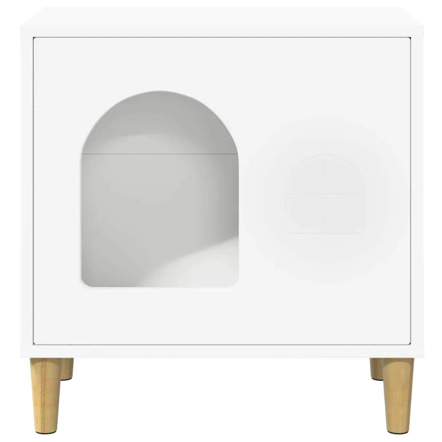 Maison pour chat Blanc 51 x 30 x 52 cm Bois d'ingénierie - 5