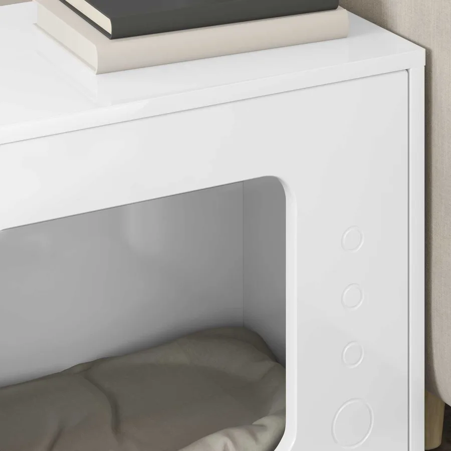 Maison pour chat Blanc Brillant 51 x 30 x 42,5 cm - 4