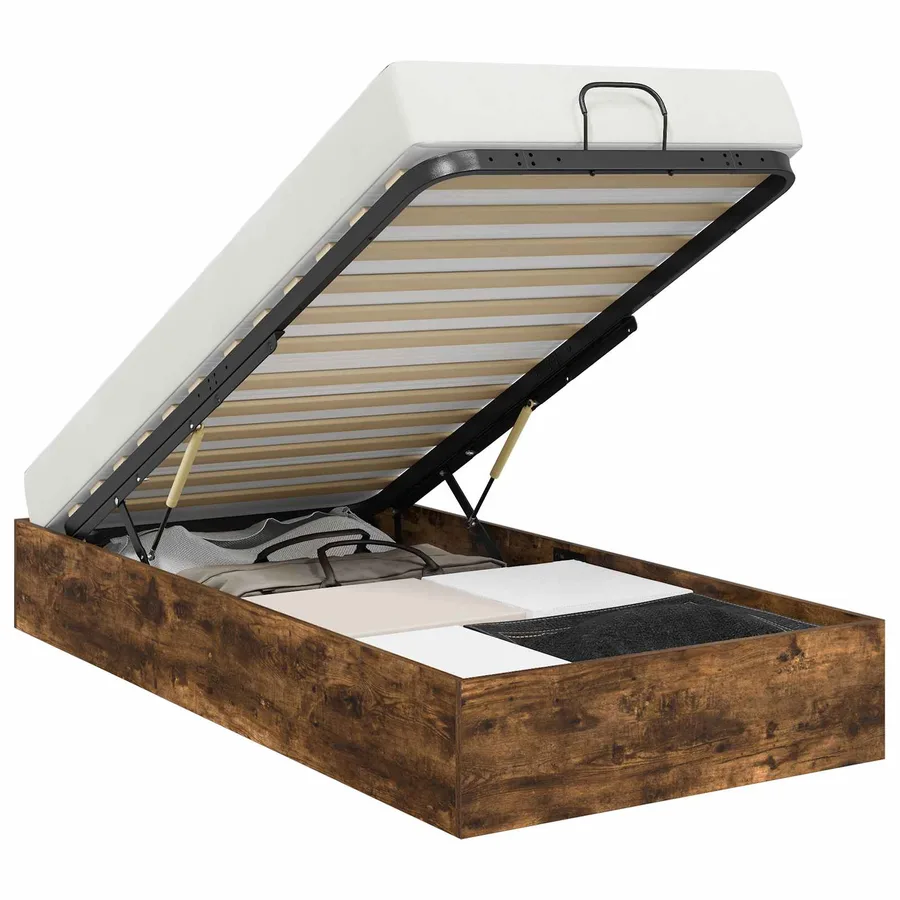 Cadre de lit ottoman avec stockage Chêne Fumé 203 x 100 x 25 cm - 2