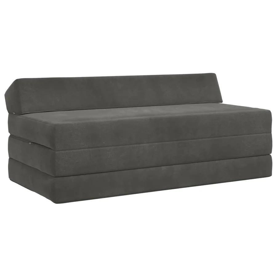 Canapé-lit pliable Gris foncé 120 x 60 x 49 cm Tissu