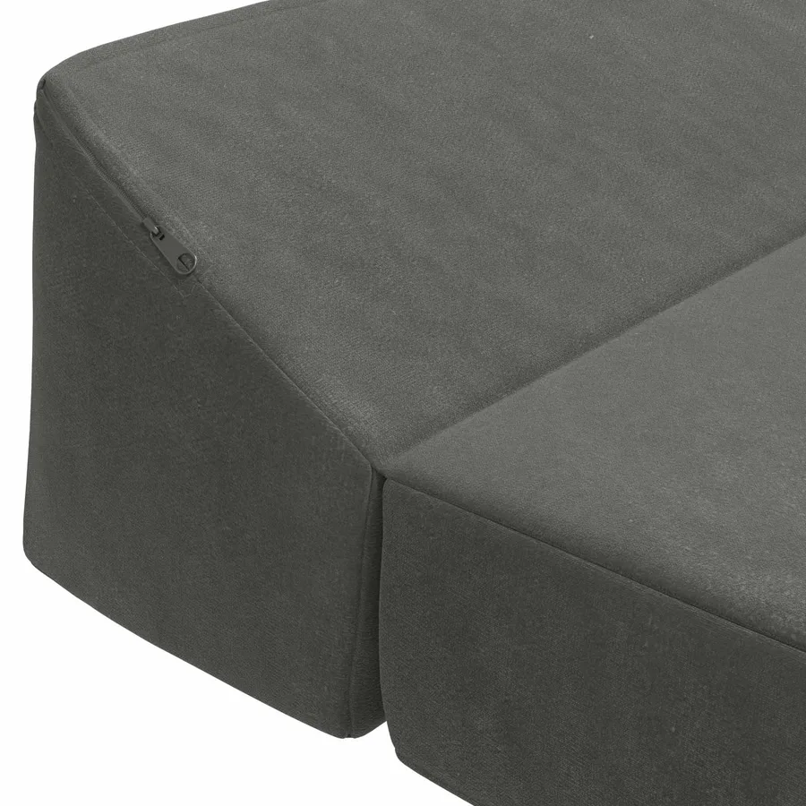 Canapé-lit pliable Gris foncé 120 x 60 x 49 cm Tissu - 5