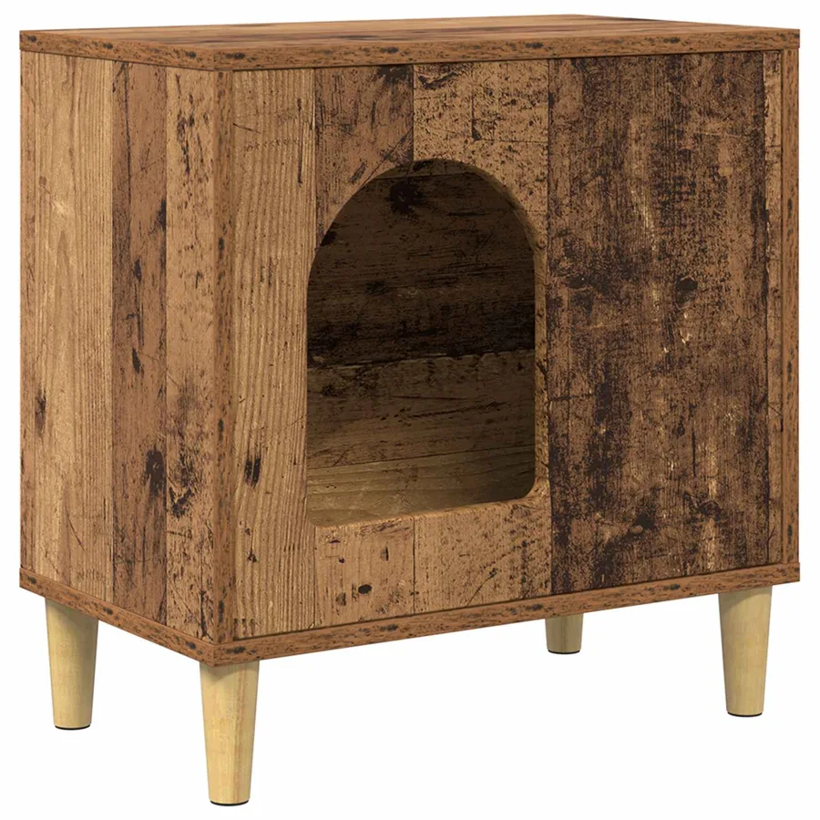 Maison pour chat Bois ancien 51 x 30 x 52 cm Bois d'ingénierie - 2
