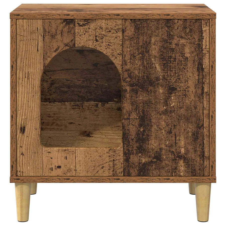 Maison pour chat Bois ancien 51 x 30 x 52 cm Bois d'ingénierie - 5