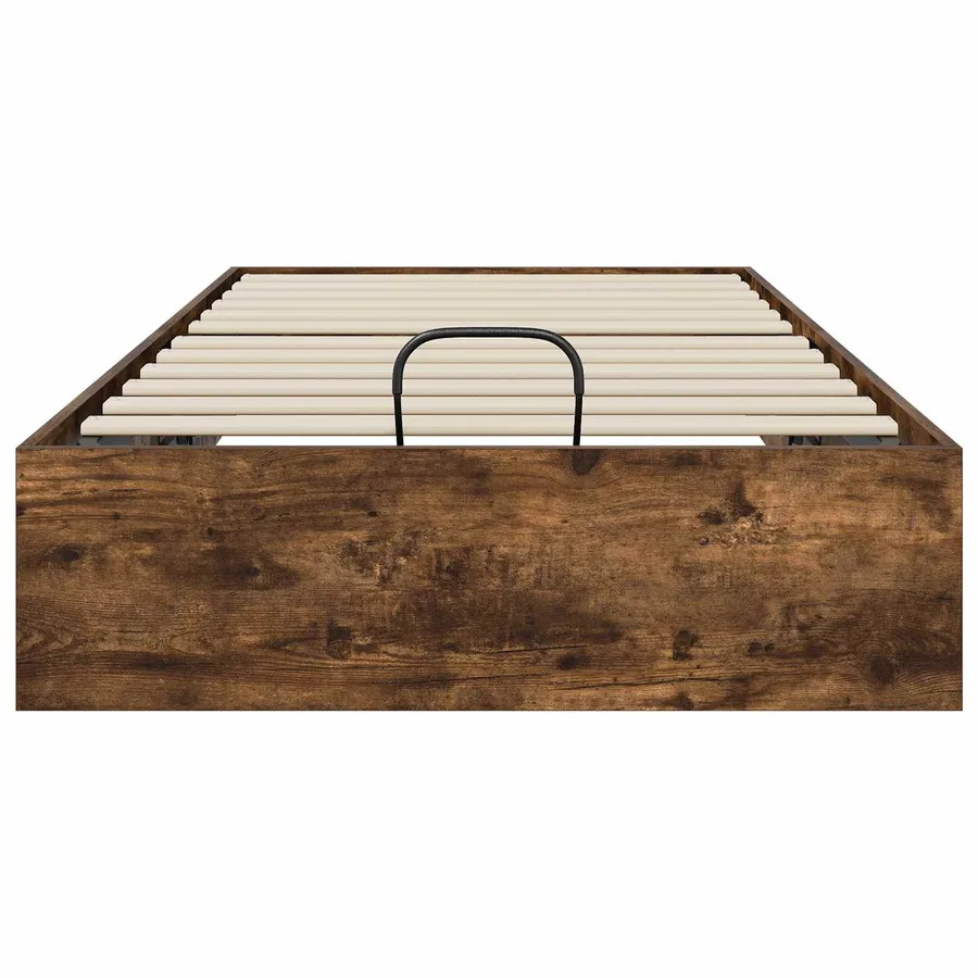 Cadre de lit ottoman Chêne Fumé 75,5 x 190 cm Bois d’ingénierie - 5