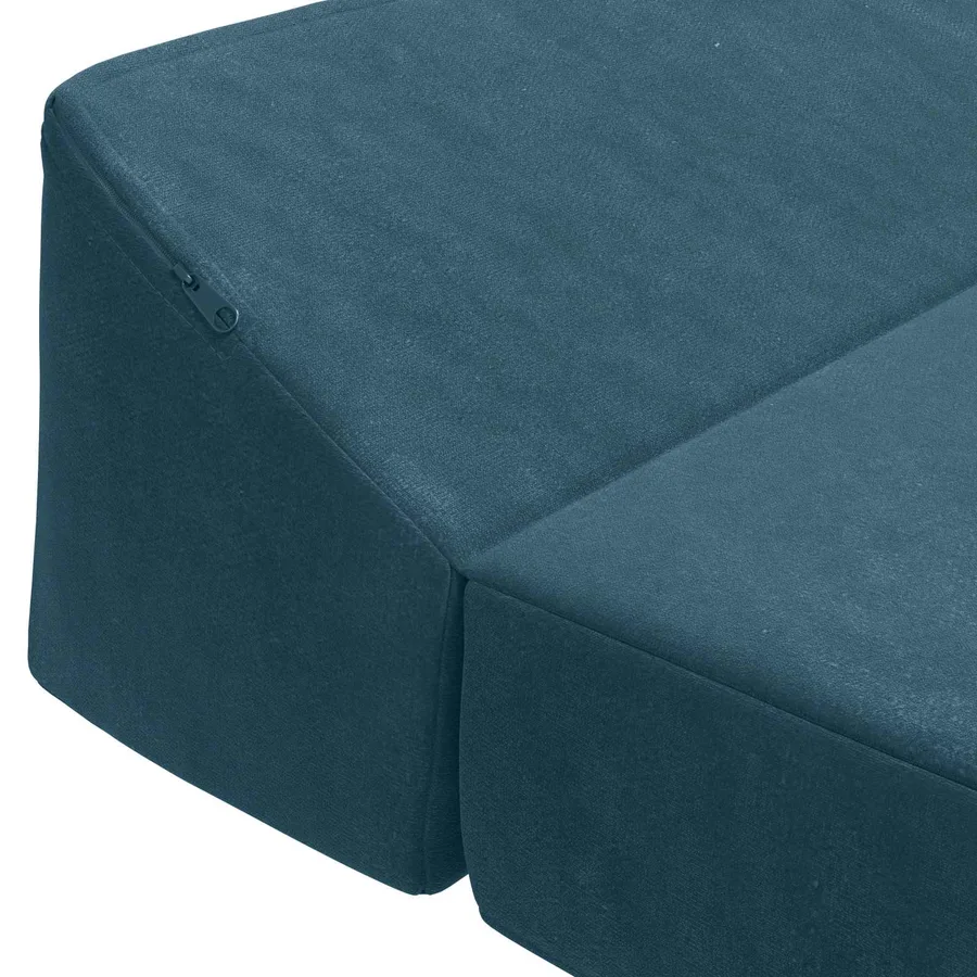 Canapé-lit pliable Bleu 120 x 60 x 49 cm Tissu - 5