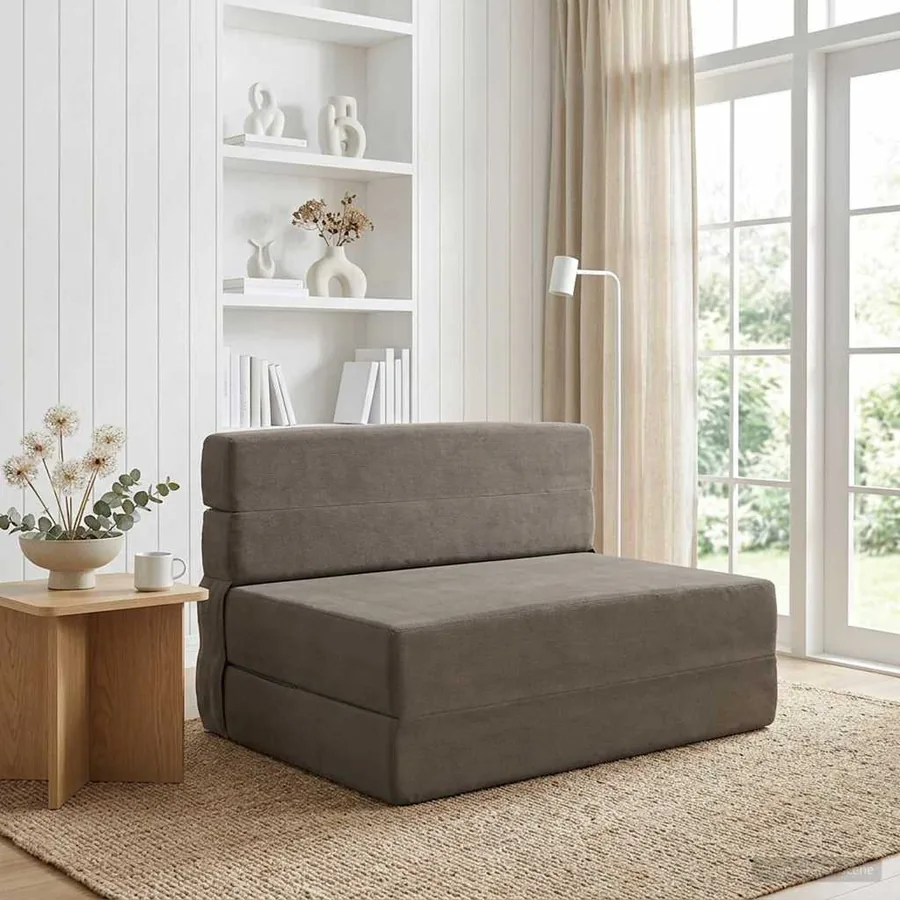 Canapé-lit pliable Gris clair 70 x 72 x 60 cm Tissu
