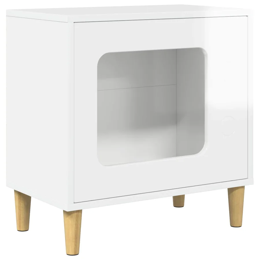 Maison pour chat Blanc Brillant 51 x 30 x 52 cm - 2