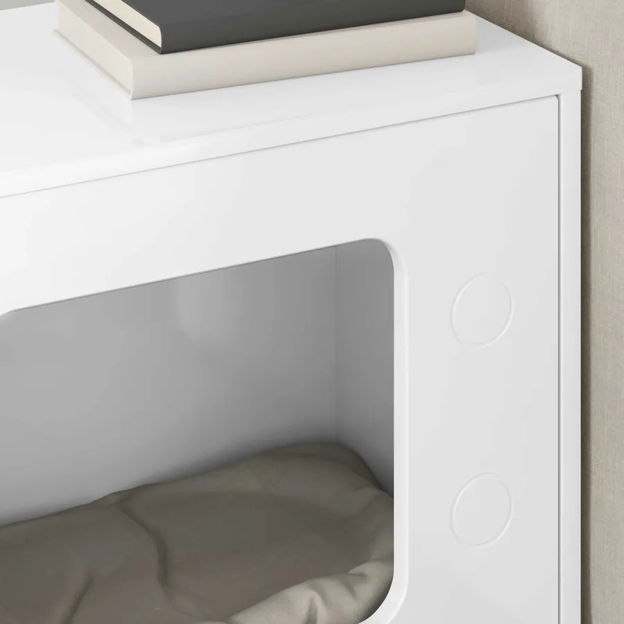 Maison pour chat Blanc Brillant 51 x 30 x 52 cm - 4