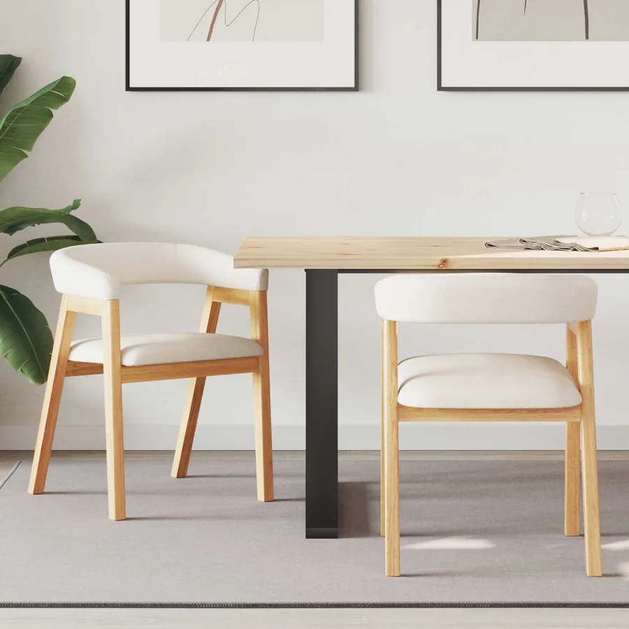Chaises de salle à manger 2 pcs Naturel 54 x 57 x 73 cm